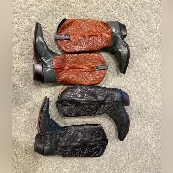 Dan Post  Vintage stitched pointy toe leather Western Cowboy Boots #14234 size 6 - Picture 3 of 6